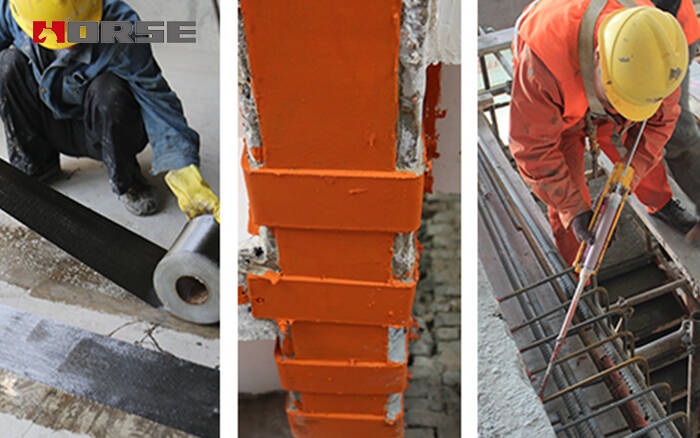 FRP strengthening, concrete jacketing, steel plating bonding 