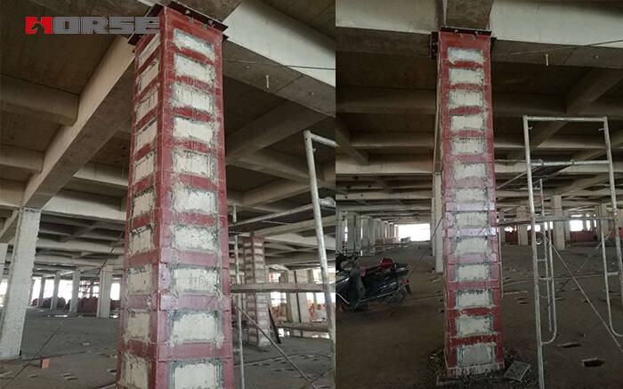 Strengthening of concrete column with adhesively bonded steel plate Strengthening of concrete column with adhesively bonded steel plate
