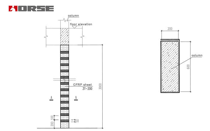 300G unidirectional carbon fiber fabric for column strengthening