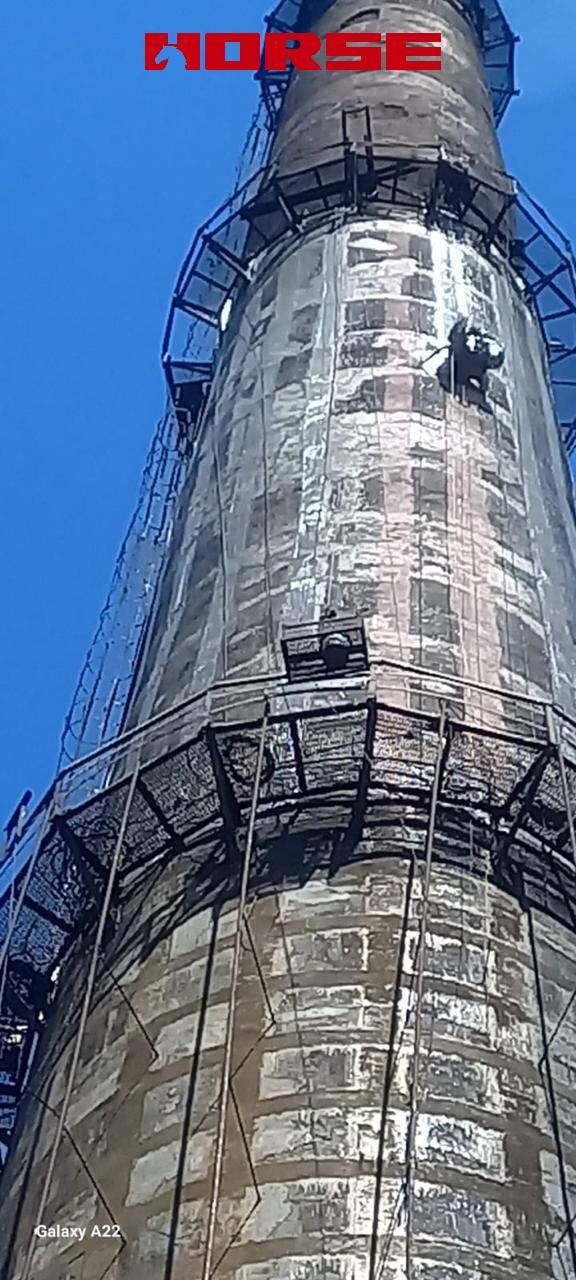Industrial Concrete Chimney Reinforcement with Carbon Fiber Industrial Concrete Chimney Reinforcement with Carbon Fiber